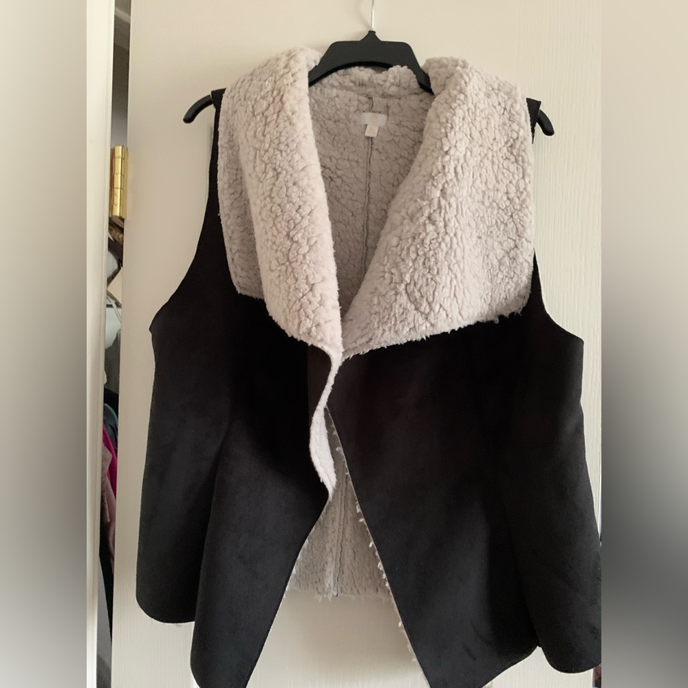 Black suede vest